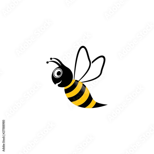 Bee logo vector icon illustration