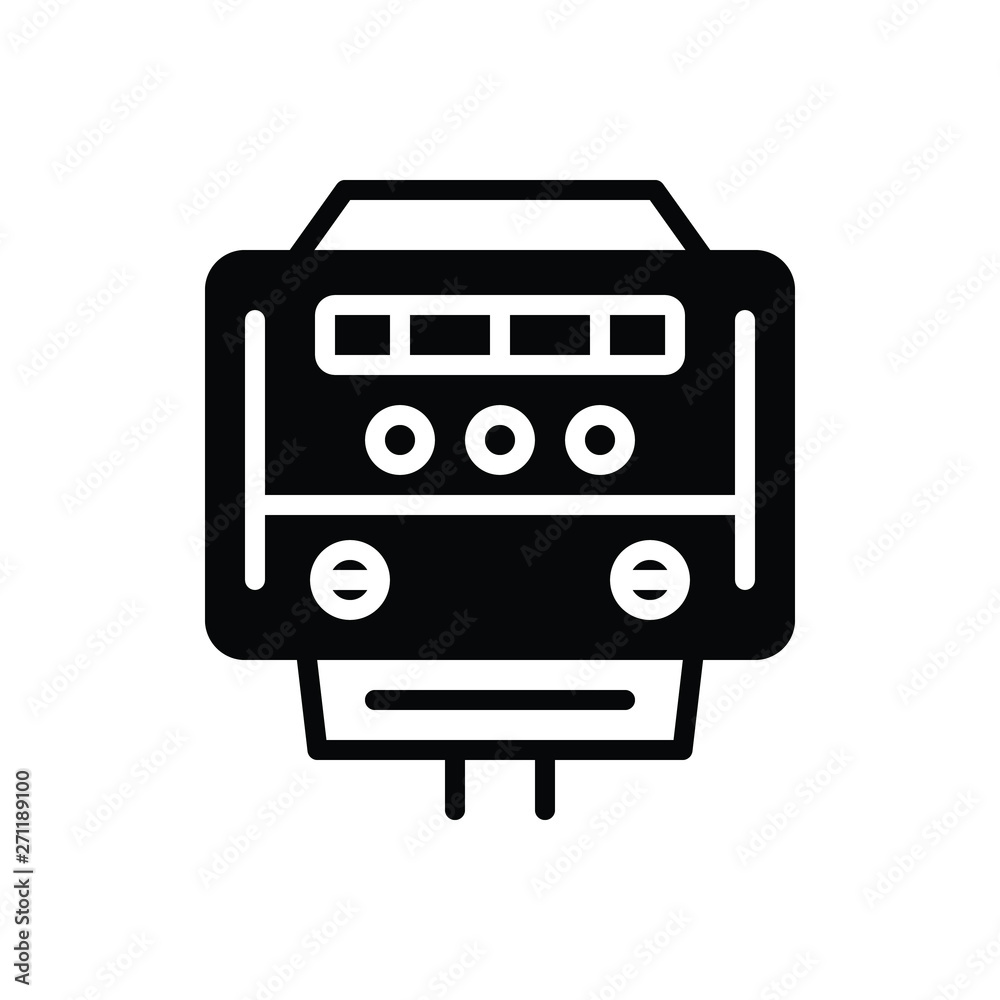 Black solid icon for electric meter Black solid icon for electric meter