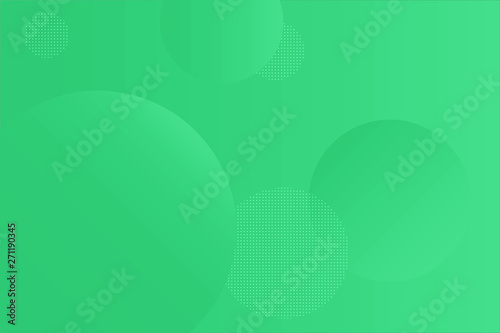 Light geometric abstract background with green gradient smooth circles. Creativity and moder template for vcards, banners, sites and social media. Flat circles over a gradient with some dotted circles