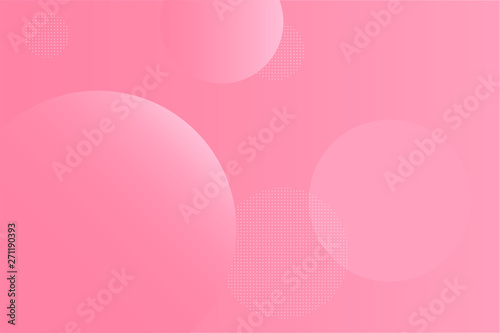 Light geometric abstract background with pink gradient smooth circles. Creativity and moder template for vcards, banners, sites and social media. Flat circles over a gradient with some dotted circles