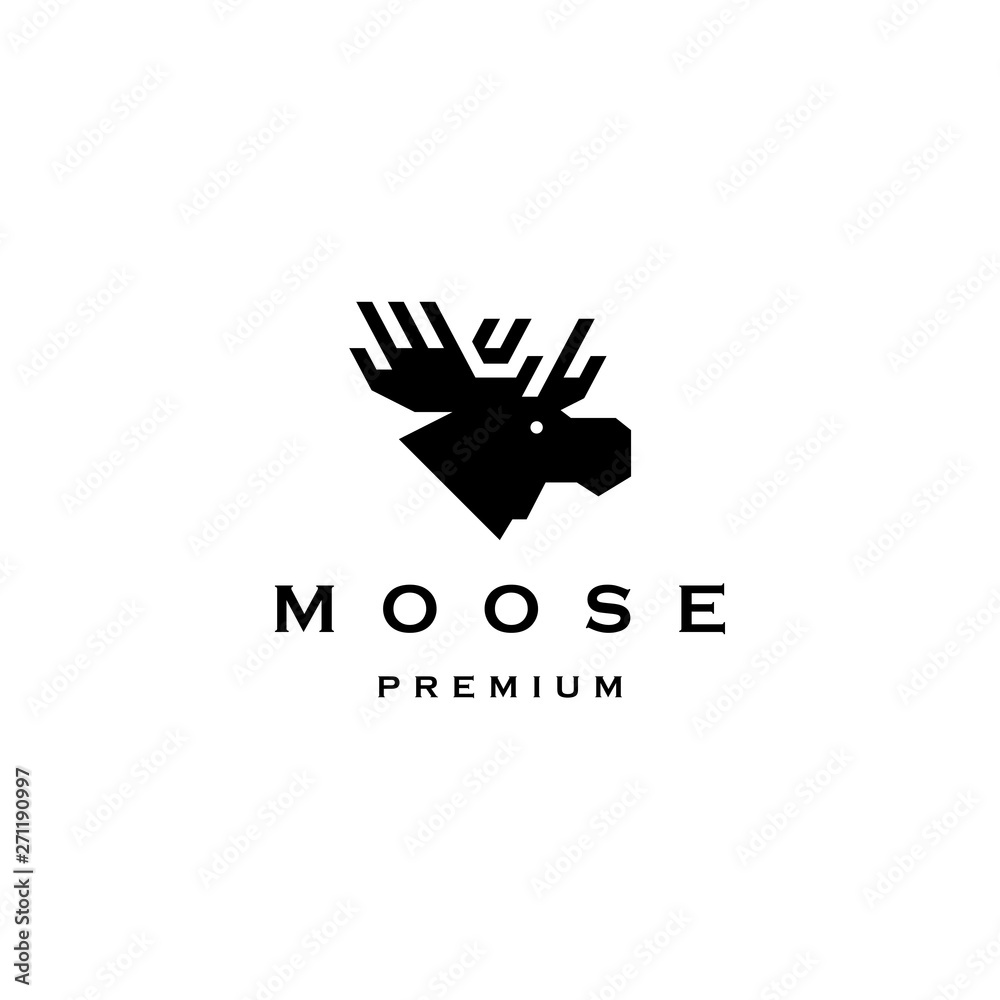 Obraz premium moose head logo vector icon illustration
