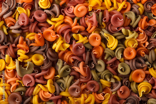 Background from colored pasta.