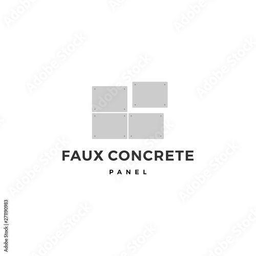 faux concrete exposed wall panel logo vector icon illustration