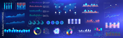 Bright modern infographic vector. Collection templates with data and charts, statistics graphs and finance analysis. Business infographic template set and graphic information visualization data. 