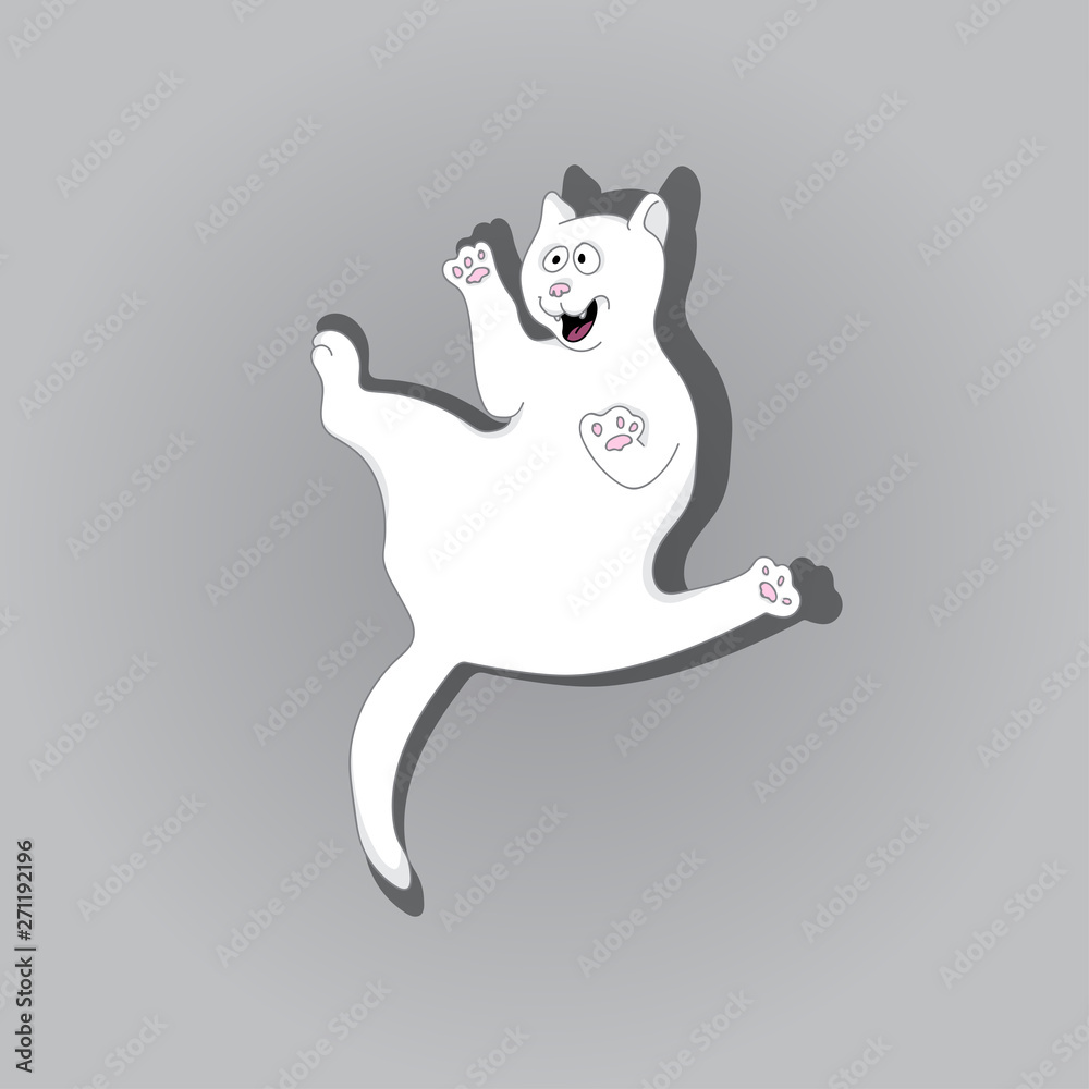 a funny picture of a cat on a grey background.vector a funny picture of a cat on a grey background.vector