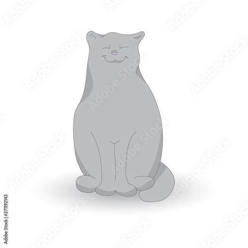 a funny picture of a cat on a grey background.vector