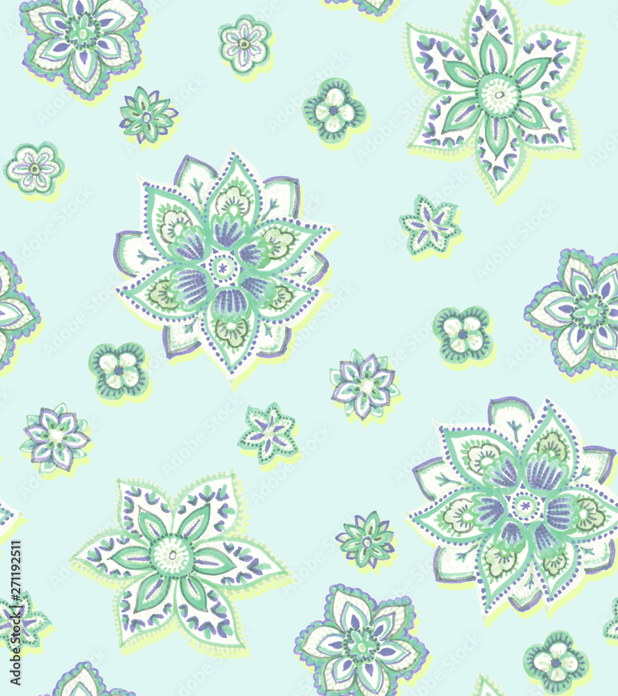 Seamless Pattern : Watercolor Paisley Style Seamless Pattern : Watercolor Paisley Style
