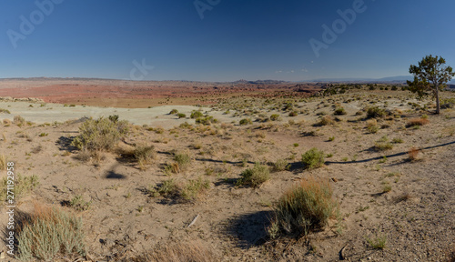 Salt Wash at San Rafael Swell panoramic view from Interstate 70 Highway (Emery county, Utah, USA)