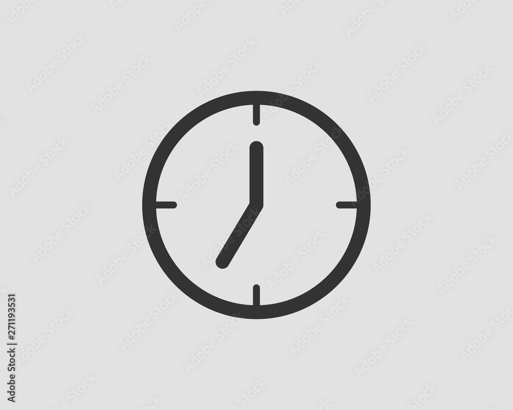 Clock icon vector. Flat design element watch isolated on white background. Clock icon vector. Flat design element watch isolated on white background.