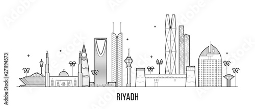 Riyadh skyline Saudi Arabia city buildings vector