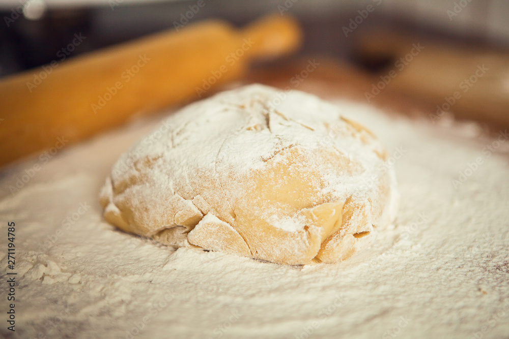 dough with rolling pin dough with rolling pin