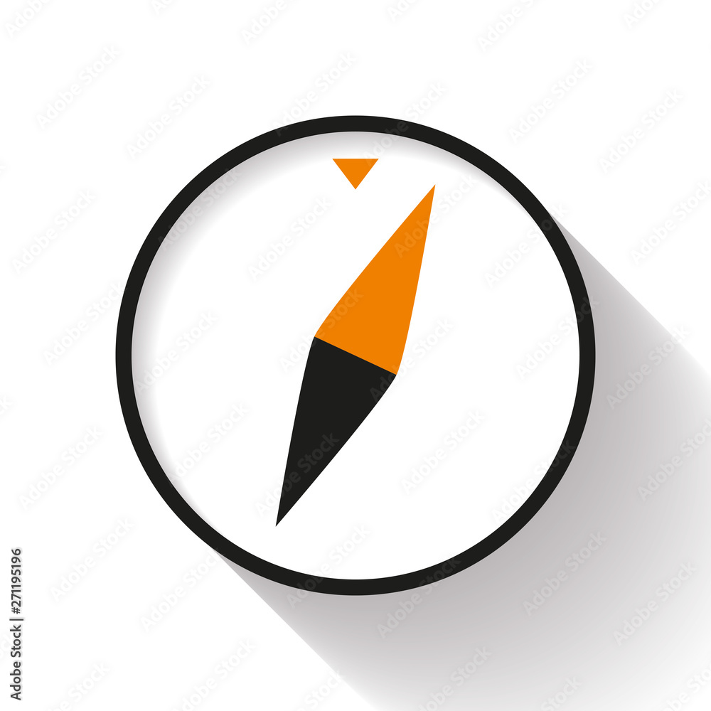 Compass icon in flat style, nautical tool on white background. Vector design element for you business project Compass icon in flat style, nautical tool on white background. Vector design element for you business project