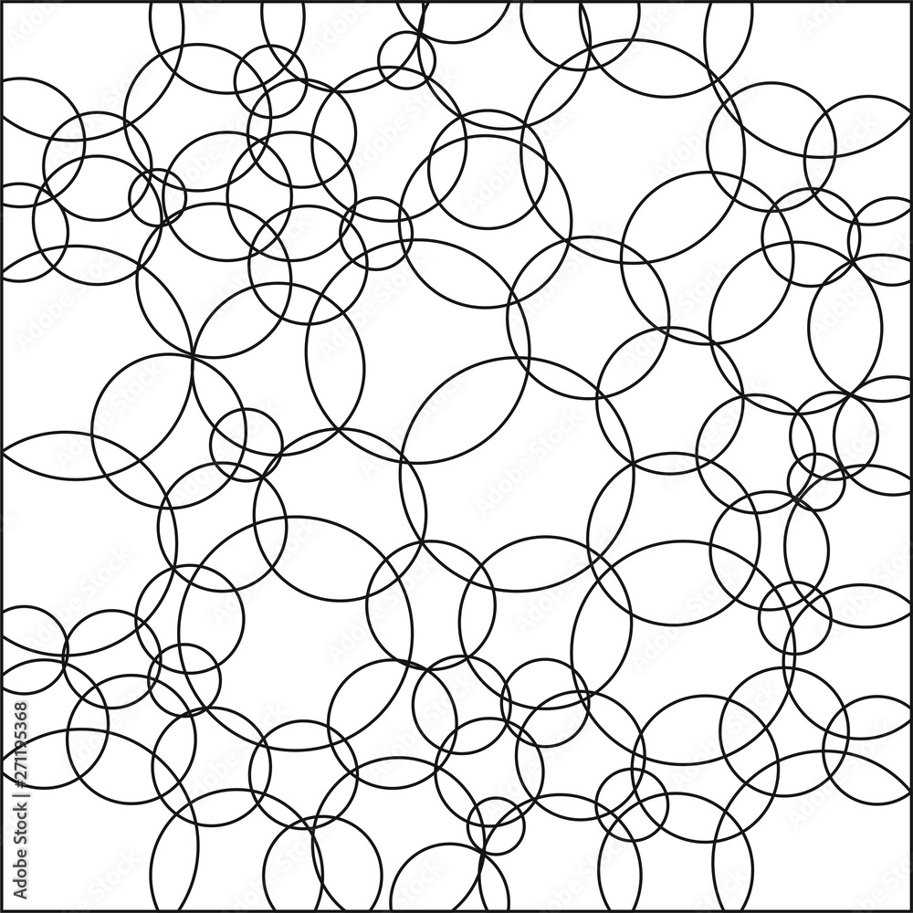 Fototapeta premium black intersected circles pattern on white background