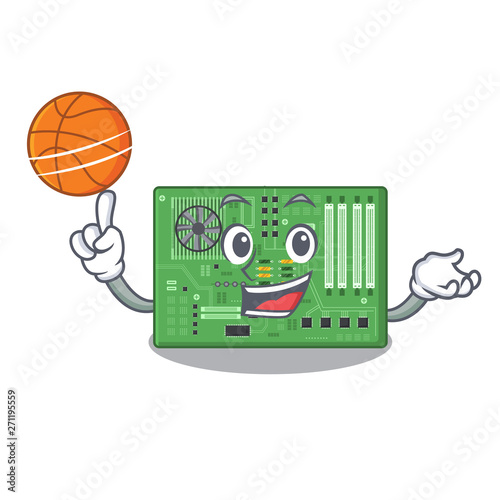 With basketball motherboard isolated with in the characater photo