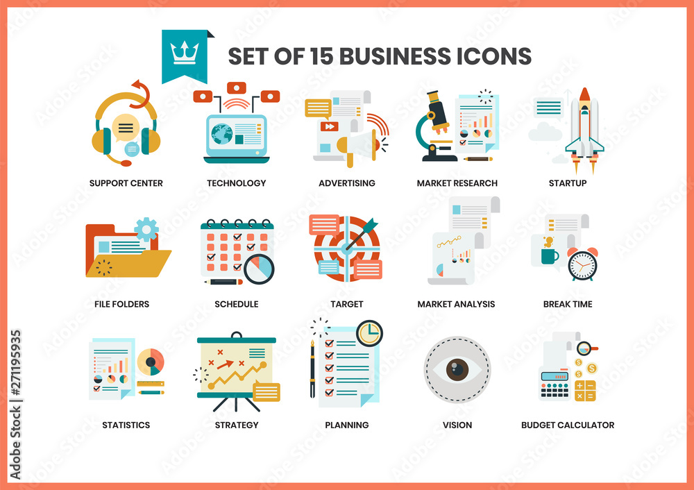 Business icons set for business Business icons set for business
