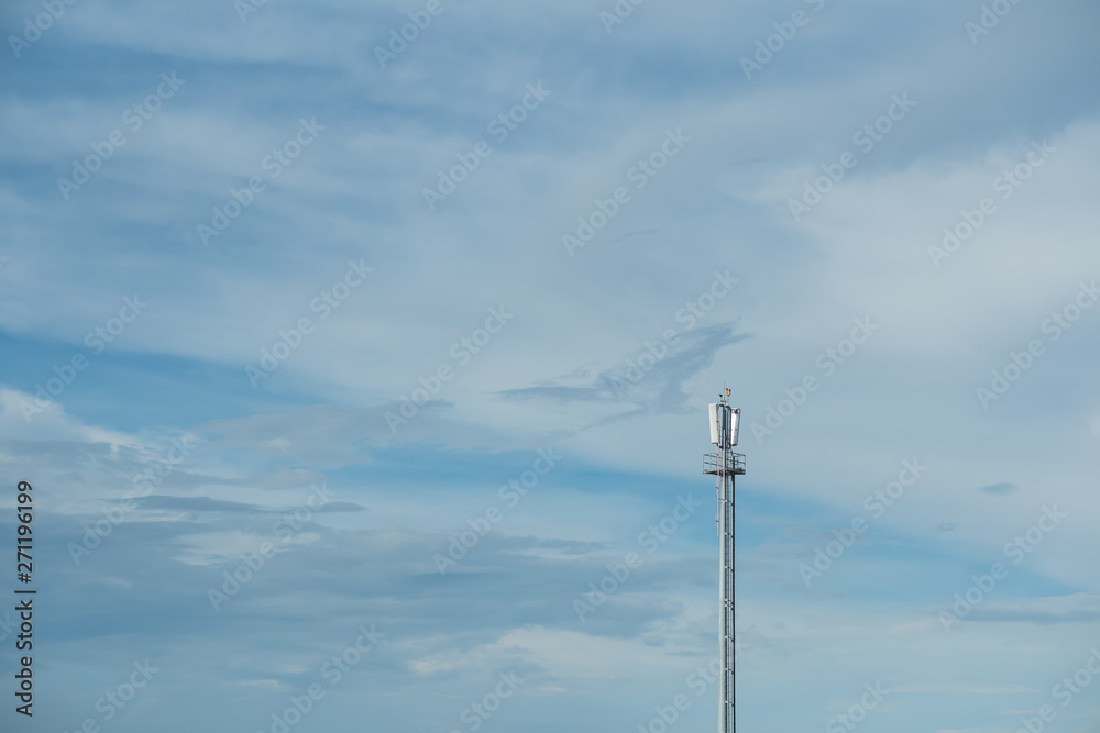 Signaling pole with blue sky background Signaling pole with blue sky background