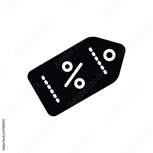 Black solid icon for promocode 