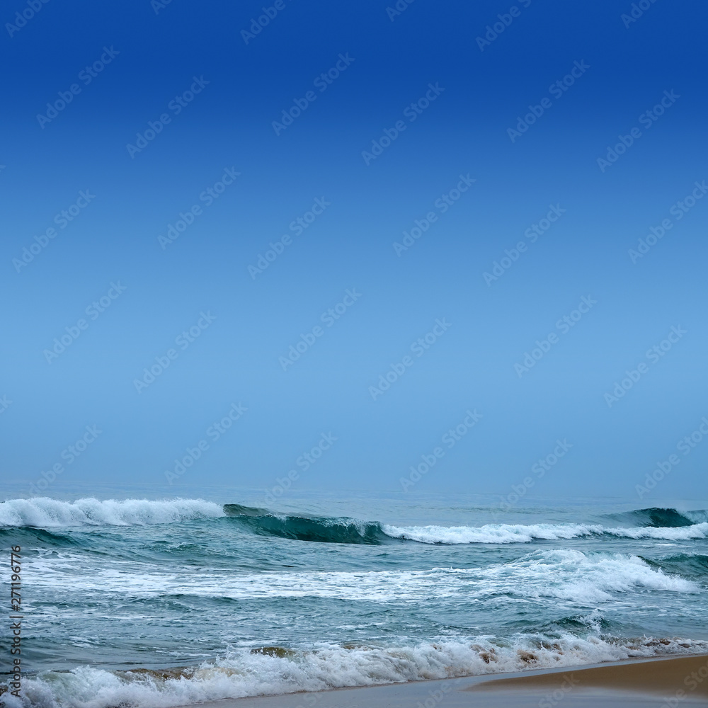 Seascape image of beautiful close up waves in moody rainy morning Seascape image of beautiful close up waves in moody rainy morning