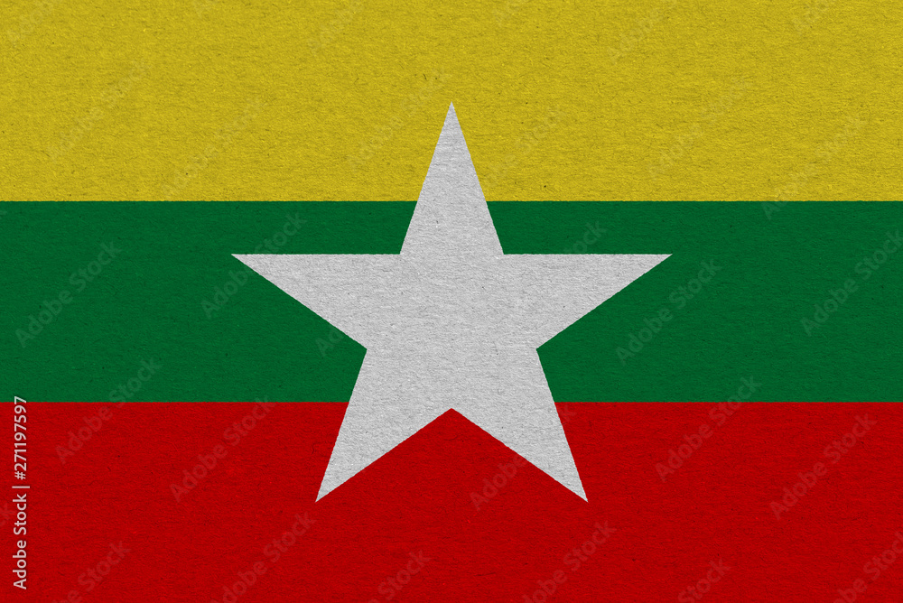 burma flag painted on paper burma flag painted on paper