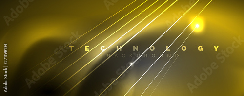 Color light with lines, outer space background, bright rays