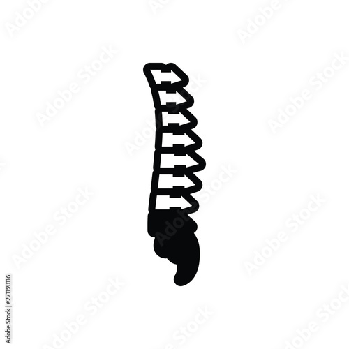 Black solid icon for vertebra 