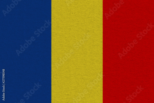 Chad flag painted on paper