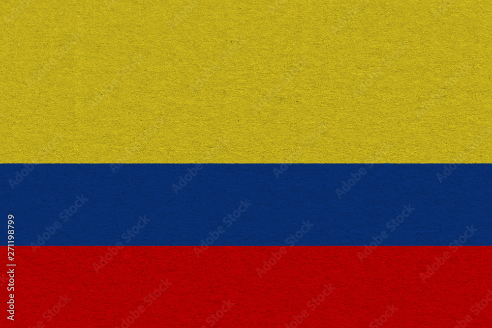colombia flag painted on paper