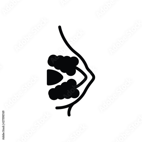 Black solid icon for mammary gland