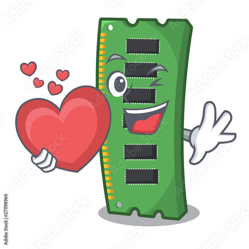 With heart RAM memory card in PC character