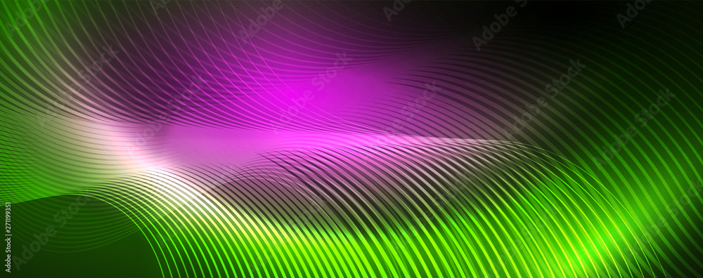 Shiny neon lines template - northern lights glowing blur lines. Futuristic style glow neon 80s disco club or night party techno template Shiny neon lines template - northern lights glowing blur lines. Futuristic style glow neon 80s disco club or night party techno template