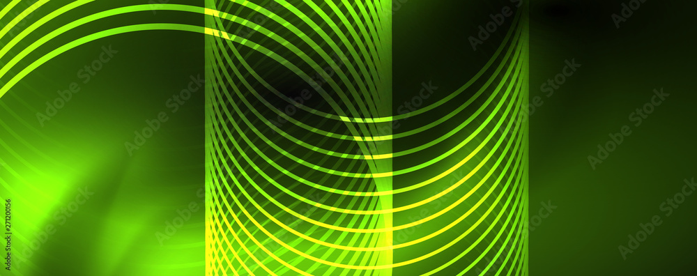 Dark abstract background with bright color neon lights and lines. Glowing background Dark abstract background with bright color neon lights and lines. Glowing background