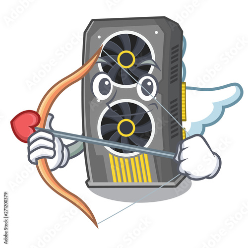 Cupid video graphics card in shape mascot