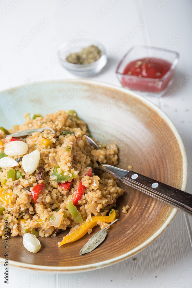 Pilaf Bulgur with vegetables and spices Pilaf Bulgur with vegetables and spices
