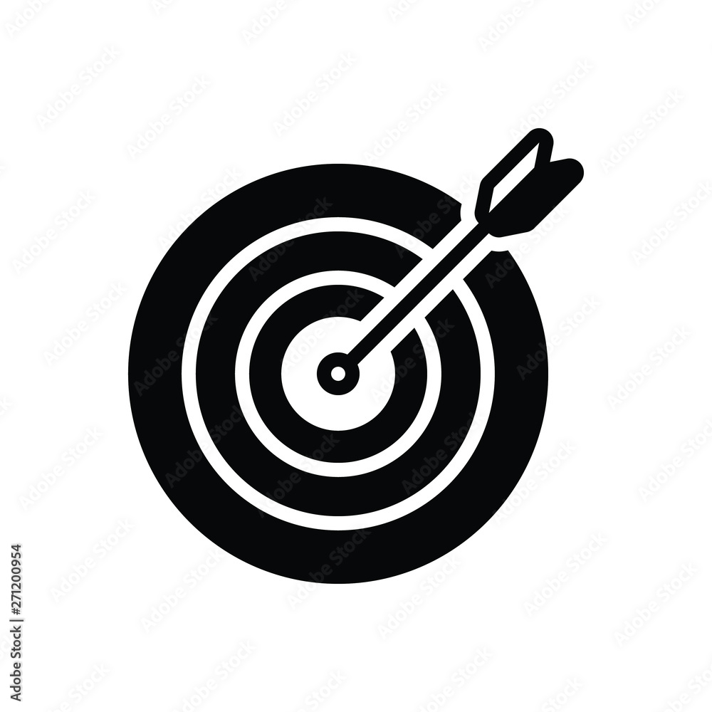 Black solid icon for purpose objective Black solid icon for purpose objective