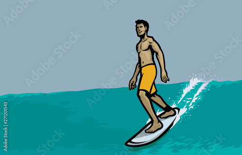 man ride surfing on the waves