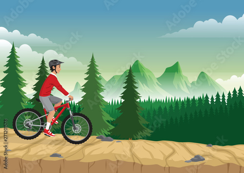 man riding mountain bike on the mountain