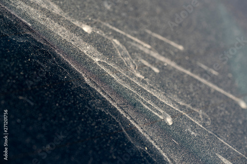 Desert sand dirty car glass window photo