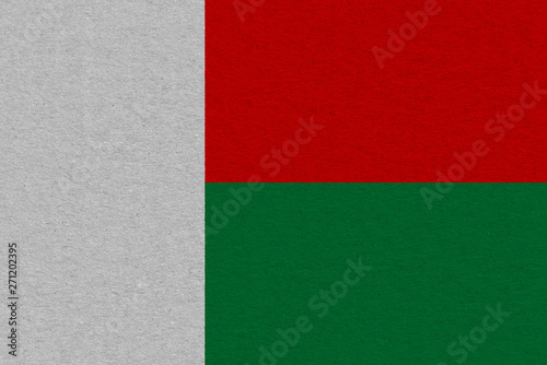 Madagascar flag painted on paper