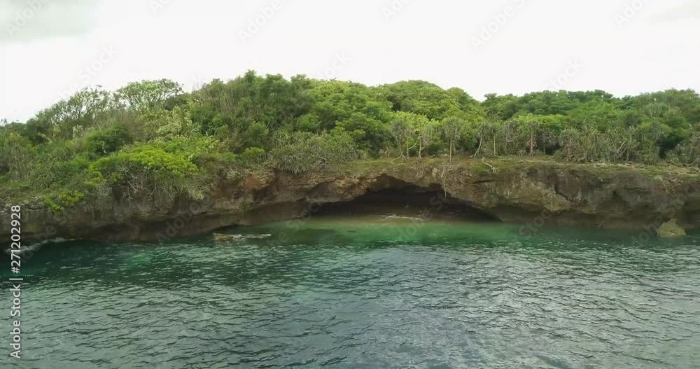 View from the top of the beautiful coastline of the Caribbean Sea