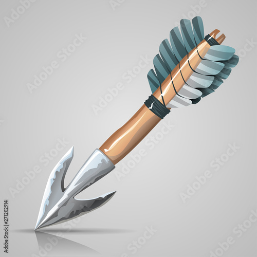 Stylized medieval arrow. Vector weapon illustration.