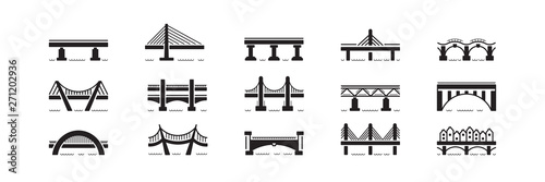 Fototapeta most płaski wektor zestaw ikon na białym tle