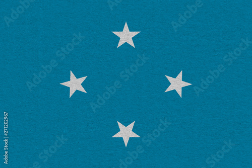 Micronesia flag painted on paper