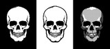 Pixel art style skull icon. Vector illustartion.