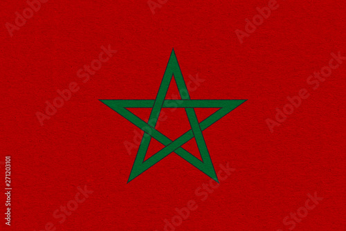 Morocco flag painted on paper