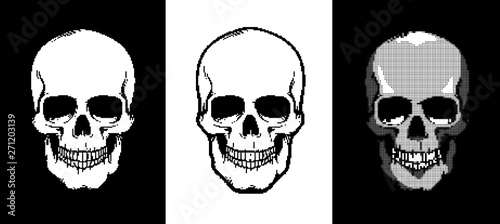 Pixel art style skull icon. Vector illustartion. © Agor2012