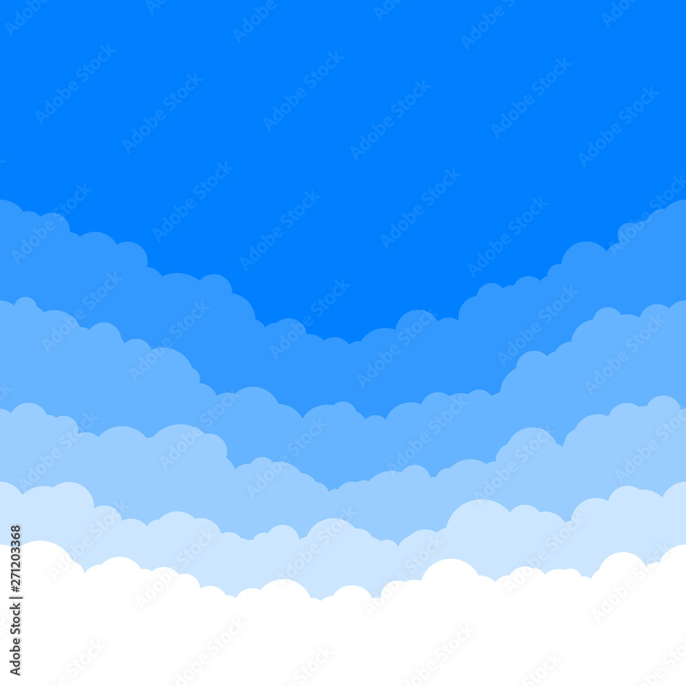 Horizontal seamless clouds. Skyline repeat texture. Sky background. Paper clouds layers. Vector illustration Horizontal seamless clouds. Skyline repeat texture. Sky background. Paper clouds layers. Vector illustration