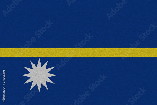 Nauru flag painted on paper