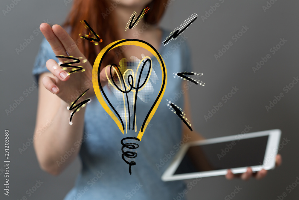 idea lamp concept in hand