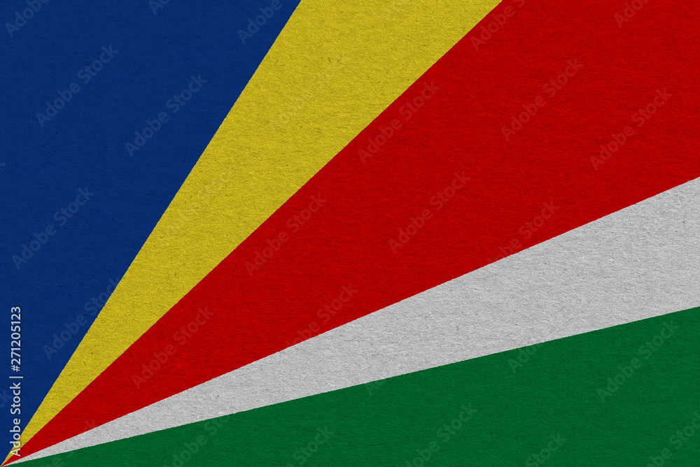 Seychelles flag painted on paper