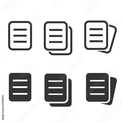 Document icon set. Illustrations isolated on white.